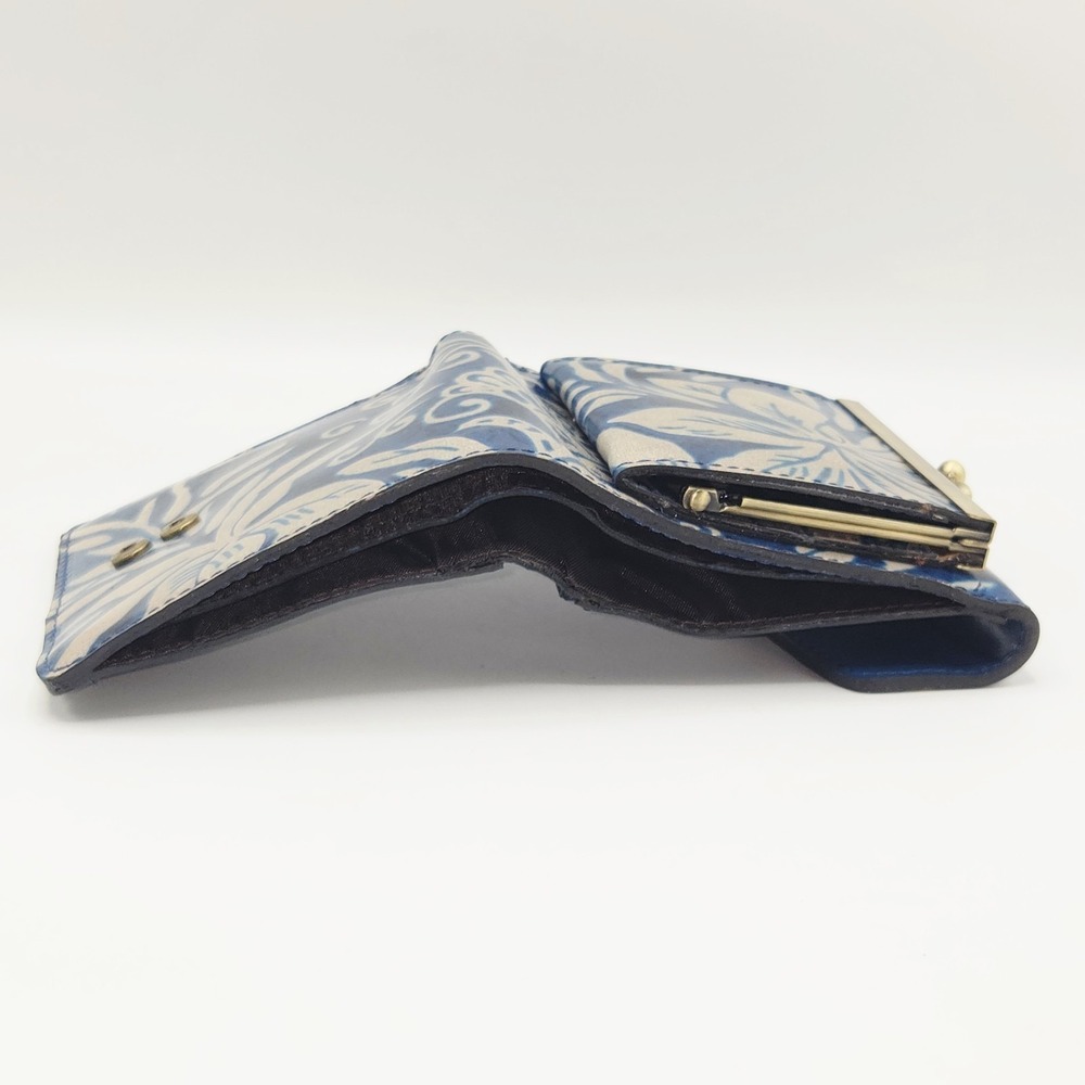 Patricia Nash Reiti Greek Floral Leather Wallet Folding Kisslock RFID Blocking - Picture 10 of 13